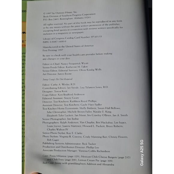 Jenny Craig Cookbook: Cutting Through the Fat Hardcover Oxford House 1996 Book - Picture 5 of 6